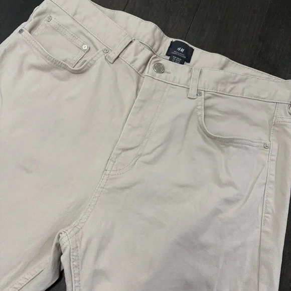 Mens H&M Beige Chino Style Jeans Regular Fit Size 32x32 Business Casual - Picture 4 of 10